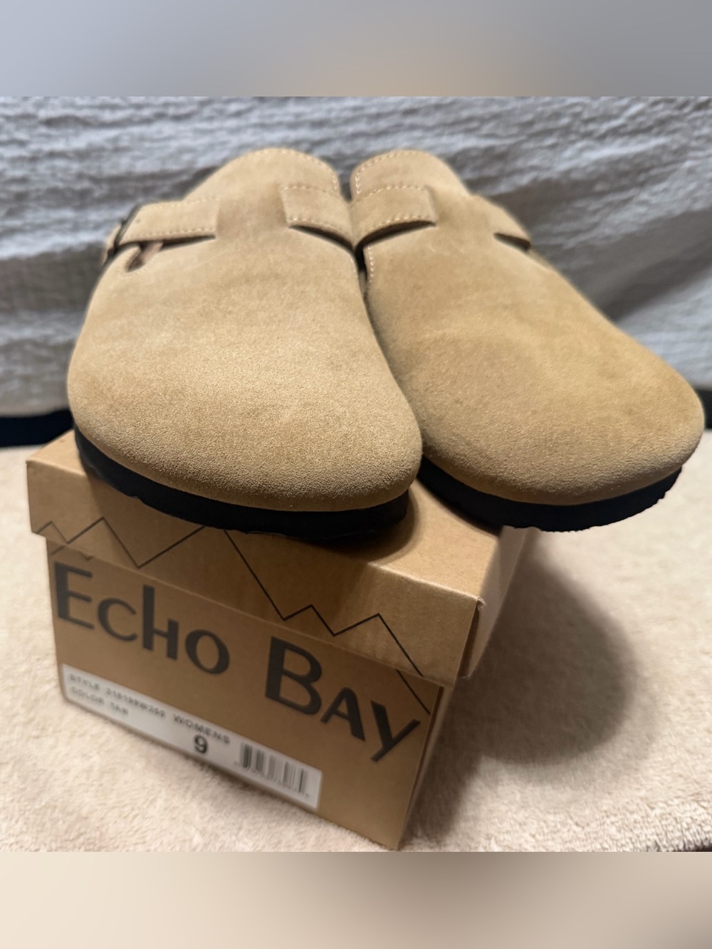 Women’s Suede Slip-On Mules — Tan
